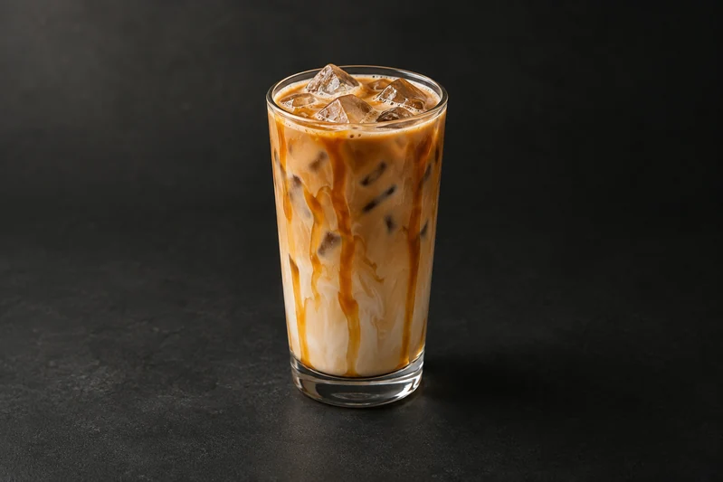 Iced caramel latte